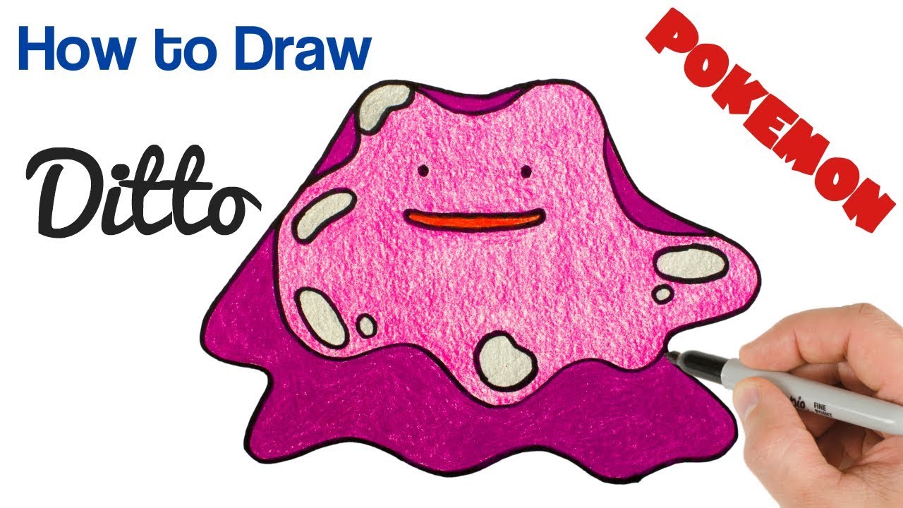 Draw with me Ditto from Pokemon and learn how to draw cute characters from ...
