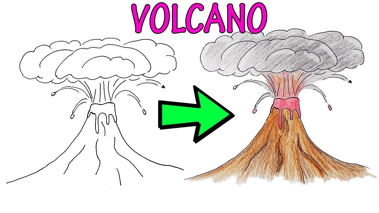 Рисунок вулкана 5 класс. Вулкан рисунок. Вулкан рисунок карандашом. Вулкан рисунок легкий. Рисунок на тему извержение вулкана.